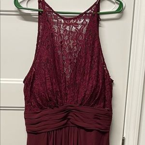 Maroon bridesmaids dress